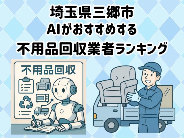 三郷市　AIがおすすめする 不用品回収業者ランキング